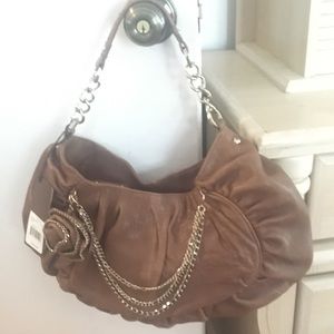 Junior Drake purse flower leather gold chain
